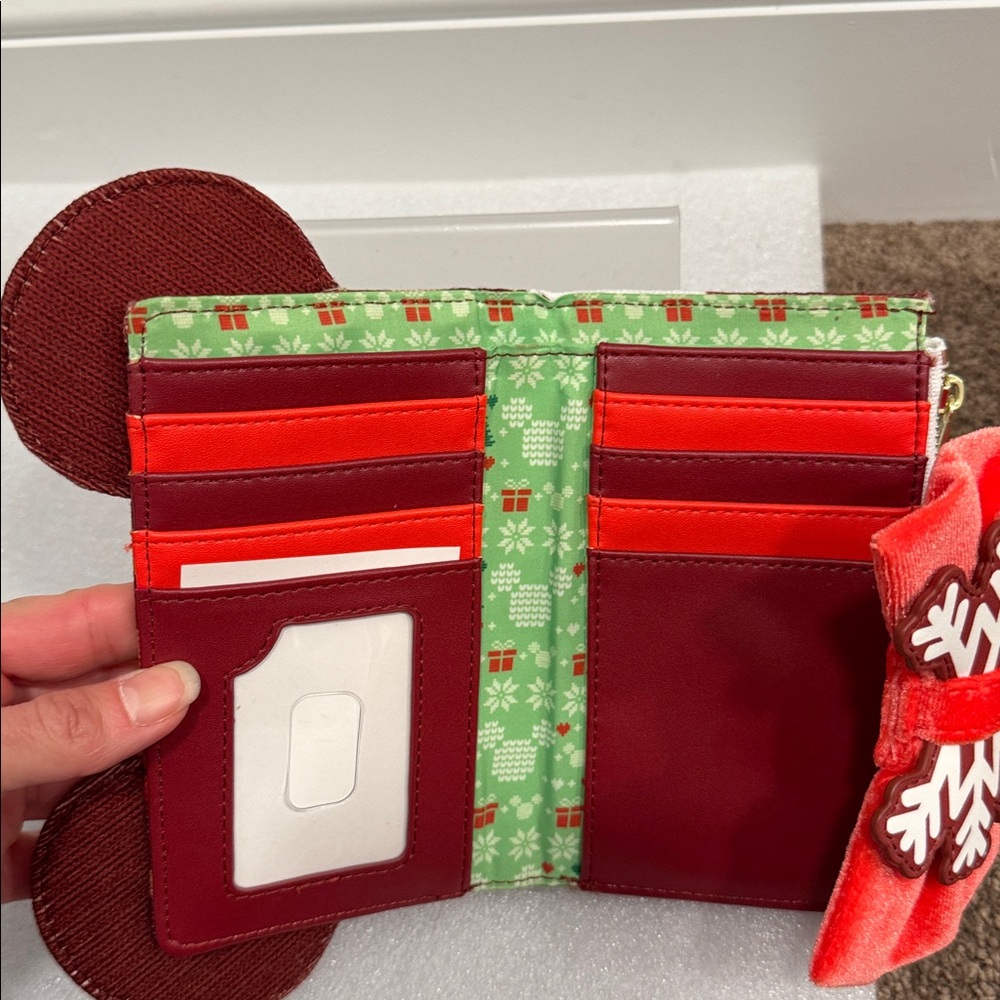 Loungefly Disney Minnie Mouse ugly sweater holiday wallet NWT - Picture 3 of 5